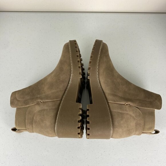 Dolce Vita Rielle Booties Platform Ankle Boots Womens 9 Tan Lug Chelsea - Picture 5 of 8